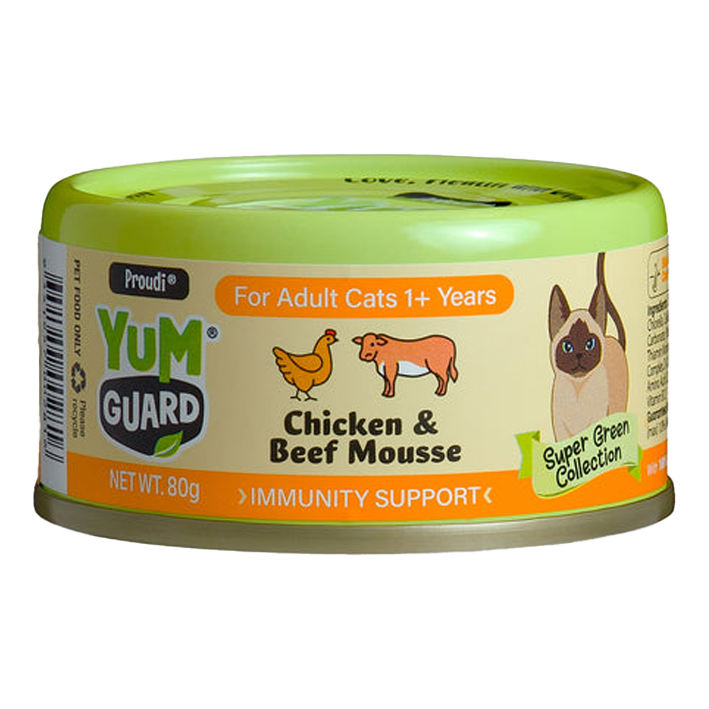 Yumguard Immunity Support Chicken & Beef Mousse for Adult 1+ Years Wet Canned Cat Food for Food Supplies